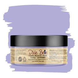 Dixie Belle Paint Company Chalk Finish Furniture Paint - Lucky Lavender (4oz) - Matte Pastel Purple Chic Chalk Mineral DIY Furniture Paint
