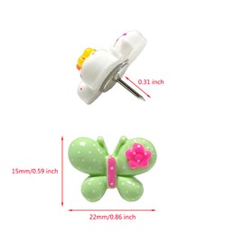 Butterfly Shape Push Pin, 30 Pcs Drawing Pin Resin Decoration Mixed Color Butterfly Push Pins Tacks for Wall Whiteboard Corkboard Photo Wall Decorations
