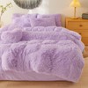 Fluffy Faux Fur Lavender Comforter Cover Twin Set – Plush