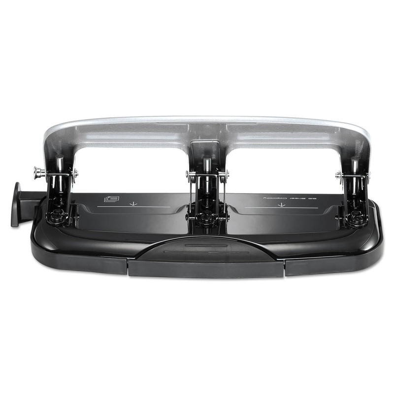 Paperpro-Bostitch 2220 inPRESS 3-Hole Punch, 20-Sheet Capacity, Black/Silver