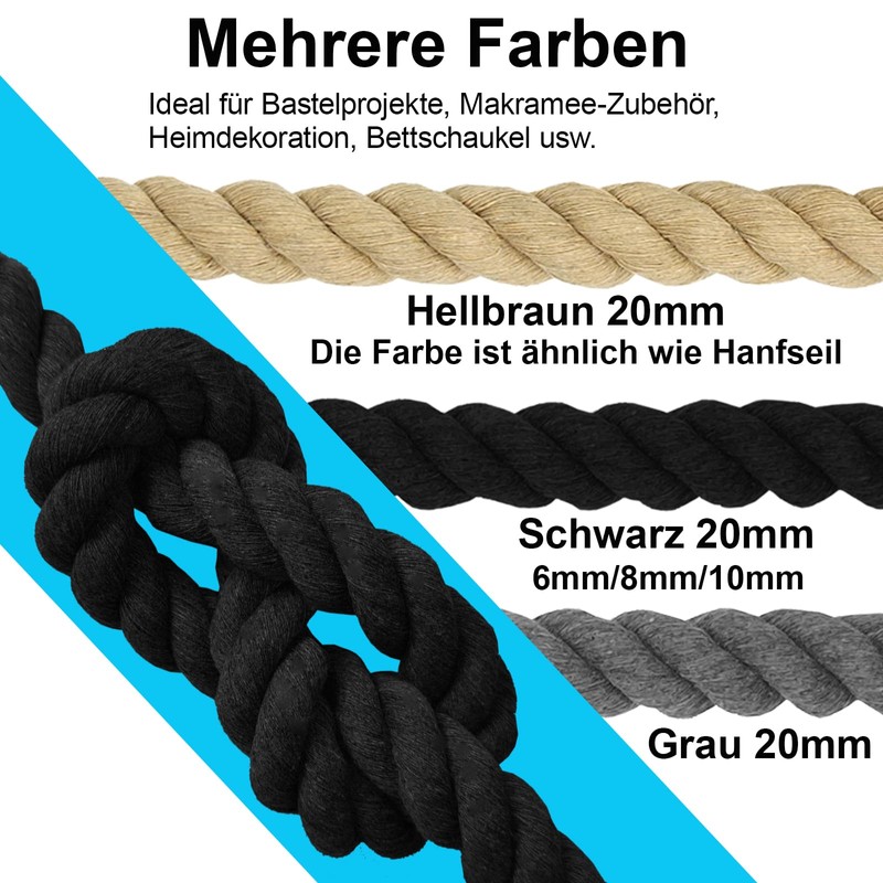 Cotton Cord, Macrame Yarn Rope, Various Sizes, Cotton Rope for