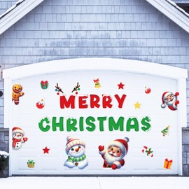 90shine 32PCS Christmas Garage Door Decorations Magnets - Snowman Santa Gingerbread Man Merry Xmas Holiday Refrigerator Fridge Kitchen Decor