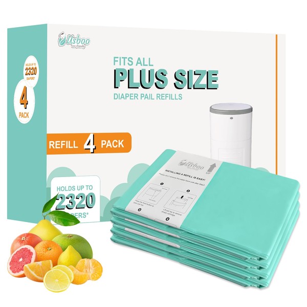 USBOO Refills Compatible with Dekor Plus Diaper Pail,4 Pack Disposable
