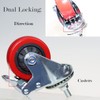 Heavy Duty Stem Caster Wheels M10-1.5X25mm Dual Locking No Noise