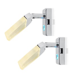 THALASSA Reading Light for RV Interior Lights Fixture with USB Charging Port - DC 12V Soft Warm White, Dimmer Touch Switch with Blue Night Decor Light for Boat Motorhouse Camper Van Caravan