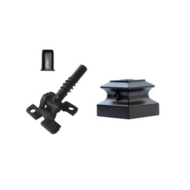 Adjustable Angle Connectors with Satin Black Shoes: 100 Connectors 100 Flat (for Installing 1/2” Metal Balusters)