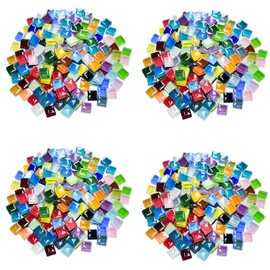 YouYuer Mosaic Stones for Crafts, 500 g Mosaic Tiles Colourful Glass Mosaic Tiles Glass Mosaic Stones Square Stained Glass Pieces Glass Mosaic Glass Tiles for Crafts Decoration (1 x 1 cm)