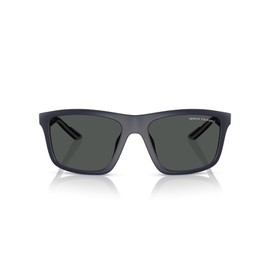 A|X ARMANI EXCHANGE Men's AX4149SU Universal Fit Square Sunglasses, Matte Dark Blue/Dark Grey, 56 mm