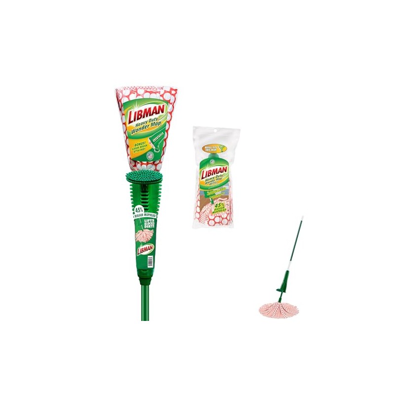 Libman Heavy Duty Wonder Mop Plus 1 Refill Head |