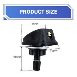 Titgoes 2 PCS Windshield Washer Nozzle, Single Hole Adjustable Fan-shaped Wiper Spray Adjustment Kit, Automotive Windshield Cleaning, Universal for Most Cars (Black)