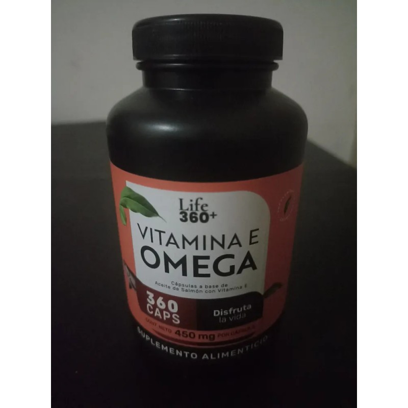 Life360+ Vitamina E Omega Pote 180 Cápsulas de Aceite de