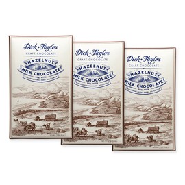 Dick Taylor Craft Chocolate Milk Chocolate Trios | Gourmet Artisan Milk Chocolate Gift | A2 Milk, Soy Free, Handcrafted | 2oz Bars, 3-Pack (Hazelnut Milk Trio)