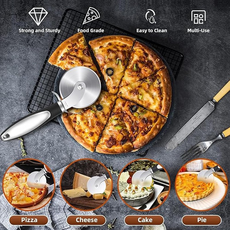 8.3 inch Pizza Cutter Wheel，Super Sharp Pizza Cutter, Pizza Slicer