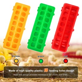 ZHEQOGZH 6 Pieces Plastic Flip Top Bird Small Poultry Feeder Quail Chick Feeder Waterer Poultry Feeding Tray Trough Dish Dispenser No Mess No Waste for Brooder Chickens Ducks Quails Pigeon Birds