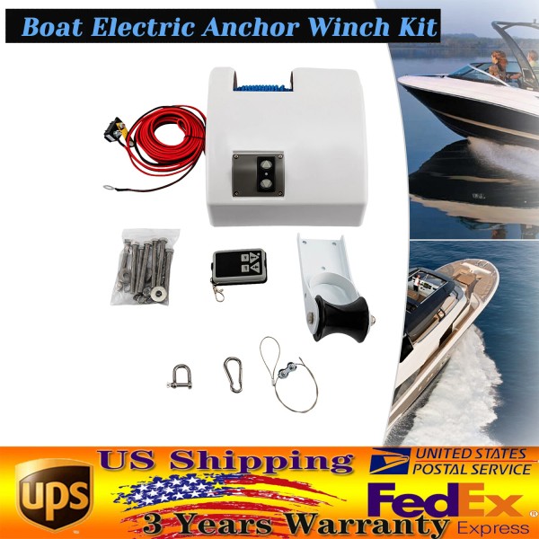 Unbranded 25 LBS Boat Electric Anchor Winch w/ Remote Wireless