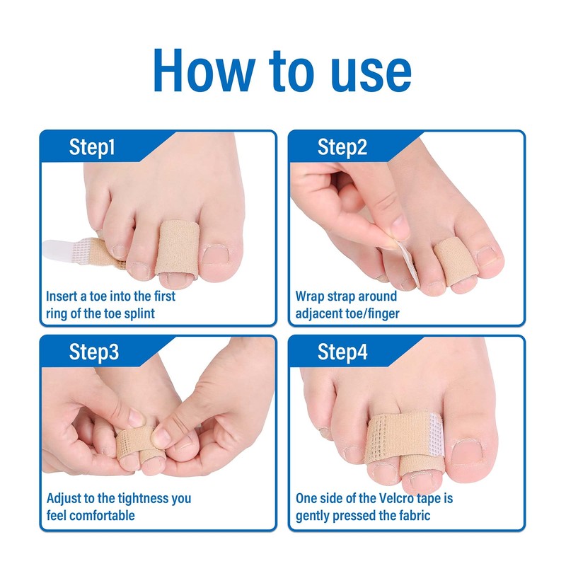 DYKOOK Broken Toe Wraps 8 Pcs/Pack Fabric Toe Splint Toe