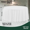 Exquisite 6 Pack White Plastic Table Cloth - 120 Inch