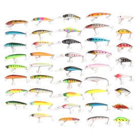 Señuelos de Pesca, Kit Señuelos de Pesca Vivid Artificial 43 Piezas con Gancho, Caja de Almacenamiento, Aparejos de Pesca Reutilizables para Agua Salada de Agua Dulce, Equipo de Pesca para Pescadores