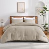 Andency Wheat Queen Size Comforter Set, Oatmeal Fluffy Soft Boho