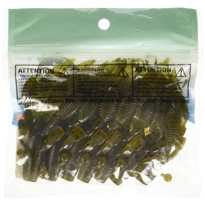 Yamamoto Flappin’ Hog 3.75", Green Pumpkin w/ large black