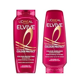 L'Oreal Paris Elvive Colour Protect Haircare Duo – 400ml Colour Protecting Shampoo & 300ml Conditioner Set for Coloured Hair (2-Piece Bundle)