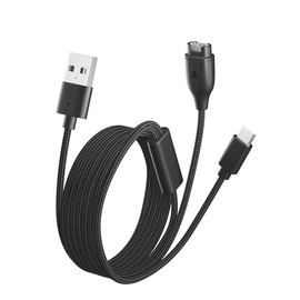 Bicmice Multi Charger Cable Fit for Garmin Instinct Vivoactive Forerunner Venu Vivosmart Fenix GPS Smartwatch 2 in 1 Nylon Braided USB Cable with USB-C for Phones Tablets Earphones Multiple Devices