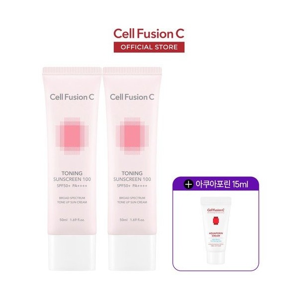 Cellfusion C Toning Sunscreen 100 50ml+50ml (+Aquaporin 15ml) / Natural