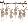 DAHI Wooden Easter Bunny Pendants 6 Pieces Easter Pendant Rabbit