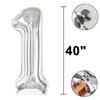 40 Inch Silver 1 Number Balloons Giant number balloons 1