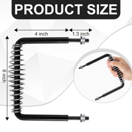 Dunzy 2 Pieces 6" Steel Spring Handle 5" Wide Overall with 1/2" Steel Rod for BBQ Pits Trailers Custom Metal Projects Wood Stove Handles Replacement Grill Barbecue Tool Sets(Silver)