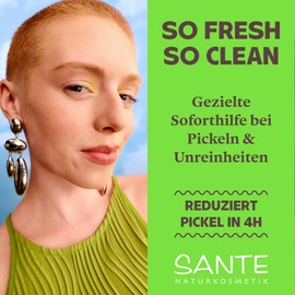 SANTE Naturkosmetik Pore Control brufoli Stop – 15 ml – aiuto immediato per brufoli e impurità – con acido salicilico e zinco – allevia l'infiammazione e il rossore – vegano e dermatologicamente