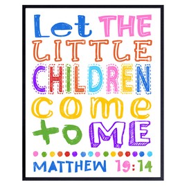 Religious Wall Decor For Kids - Christian Wall Art - Catholic Gifts for Women - Scripture Wall Art - Bible Verses Wall Decor- Little Boys Room Decor- Baby Nursery Decor- Girls Bedroom - God Wall Decor