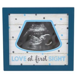 Green Tree Gallery Love At First Sight Sonogram Frame for Baby Boy, 5.6 x 5.1 inches