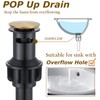 Roman Bathroom Sink Faucet Brushed Gold Single Hole Deck-Mount Pop-up