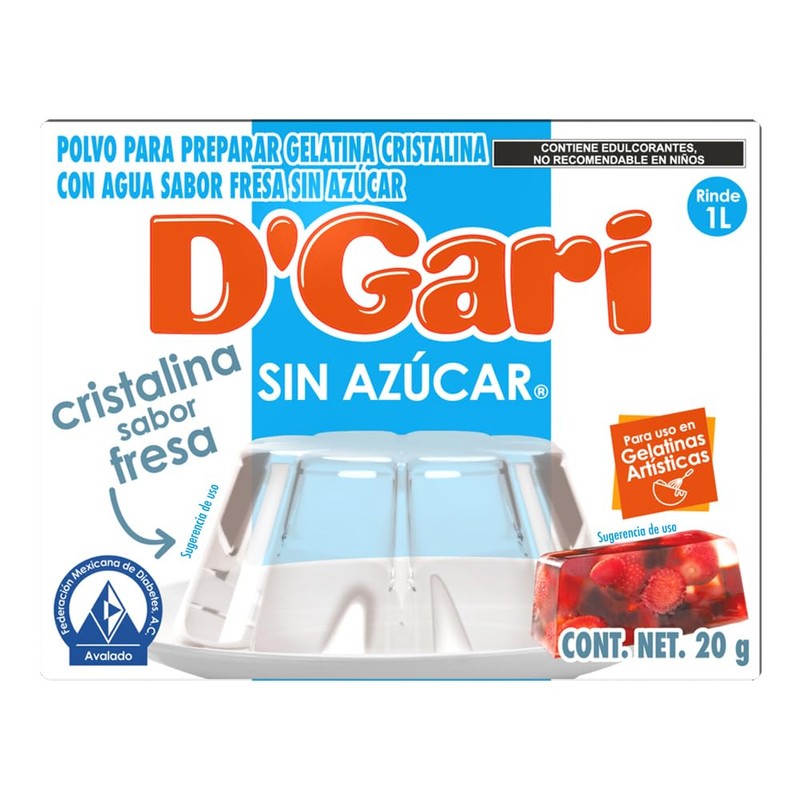DGari Polvo para preparar gelatina con leche sabor coco 120
