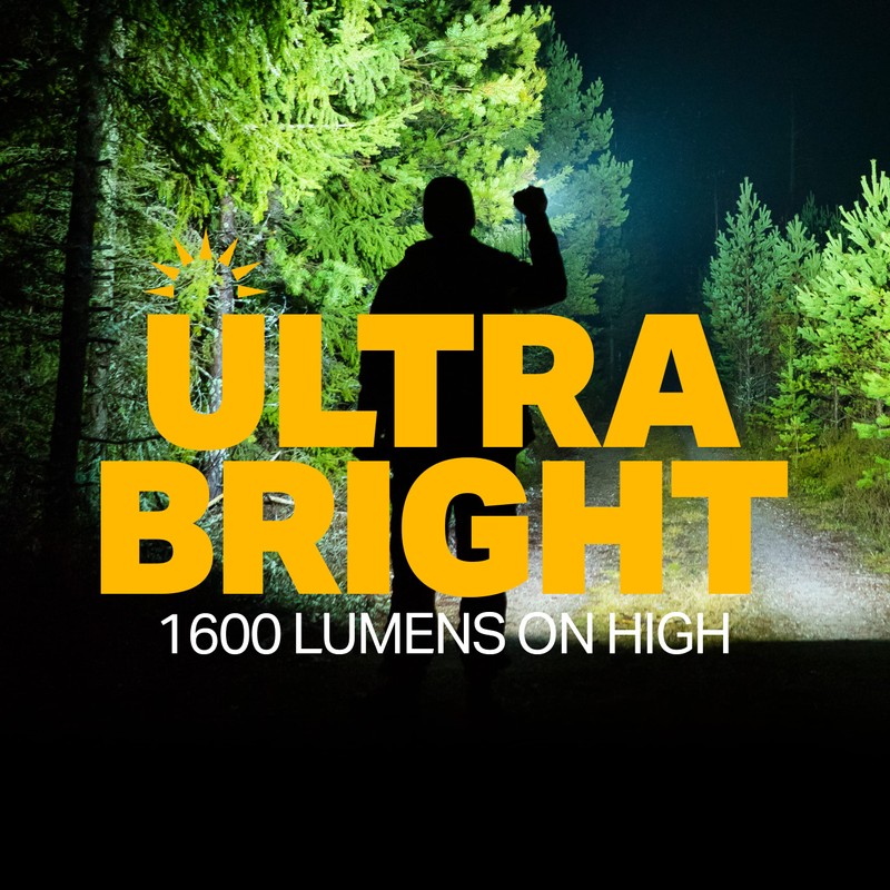 LUXPRO XP915 Compact Tactical Rechargeable 1600 Lumen Flashlight - 18650