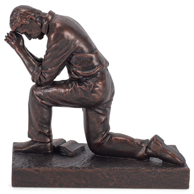 Lighthouse Christian Products Praying Man Seeking God Bronzelike Finish 4.5