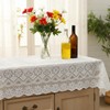 LXUEJIE Lace Tablecloth, 35.4 x 35.4 Inch Square White Lace