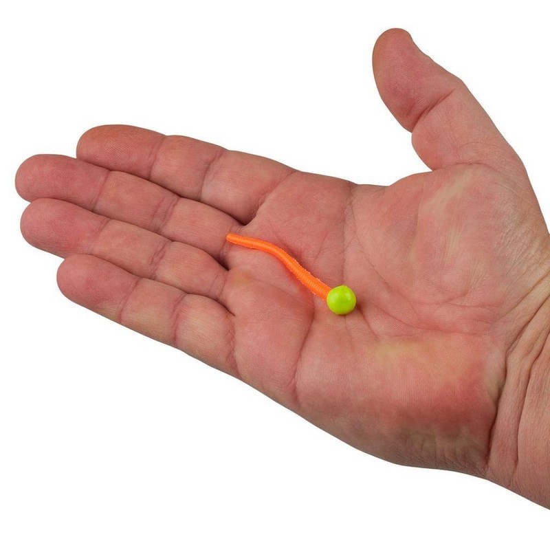 Berkley PowerBait Floating Mice Tails Fishing Bait, Chartreuse/Fluorescent Orange, 3in