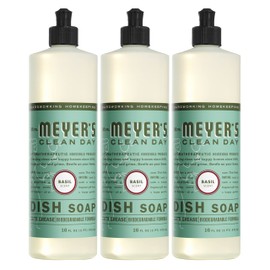 MRS. MEYER'S CLEAN DAY MRS. MEYER'S CLEAN DAY Liquid Dish Soap, Biodegradable Formula, Basil, 16 fl. oz - Pack of 3