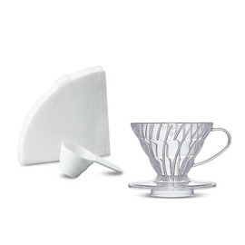 Hario VD-01-T-EU Coffee Brewer, Filter Paper, Scoop, V60, Plastic