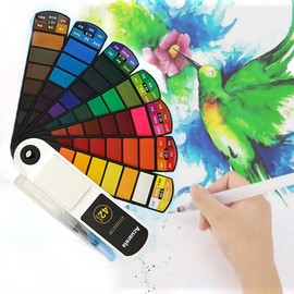 Acuarelas Profesionales, JIEHUA Set de Watercolor Portátil con 42 Colores Avanzados y Pincel de Agua, Principiantes y Profesionales