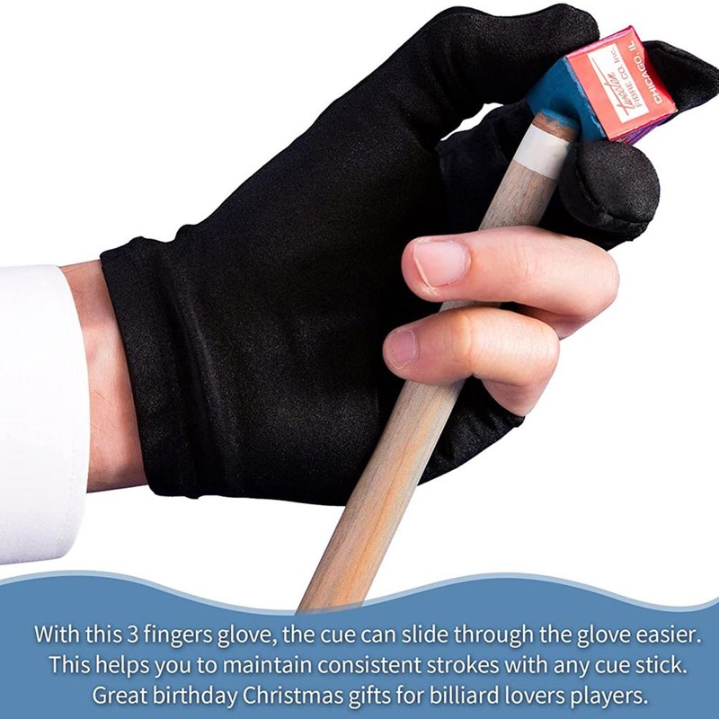 3 Fingers Billiard Gloves for Men Women Elastic Nonslip Wear
