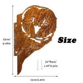 OHYER Great Garden Decoration Made of Rust Metal Garden Stake Set, Garden Decoration, Rust Look with Screw Thread, Decorative Figure, Garden Figure, Rust Figure, Tree Stake, Rust Decoration for