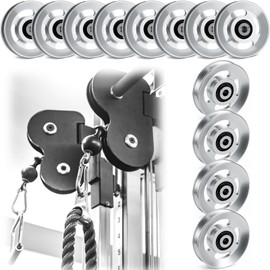 2-14 Pcs Aluminum Cable Pulley Wheel 90/95mm,90 mm,Sliver,2 Pcs