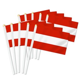 25 PCS Austria Handheld Small Flag, Austrian Hand held Mini Decor Decoration Banner