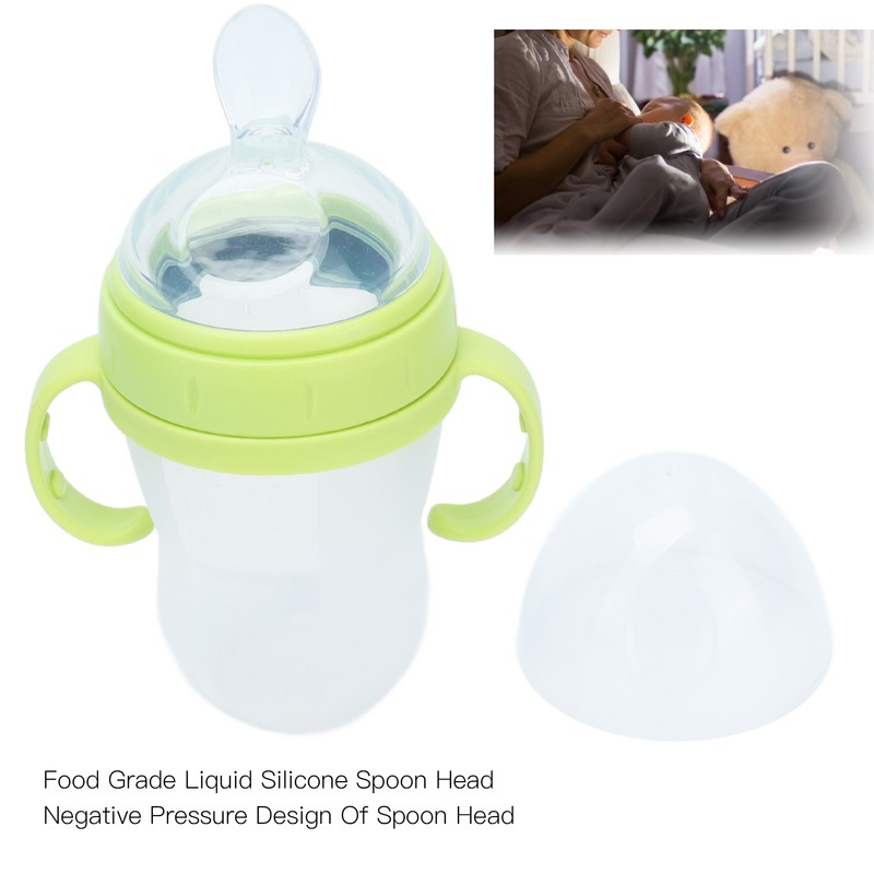 Baby Cereal Bottle Silicone Unisex Baby Squeeze Cereal Feeding Flow