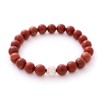 BERGERLIN Genuine Natural Stone Bracelet with 925 Sterling Silver Beads