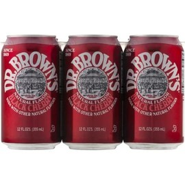 Dr. Brown Black Cherry Soda, Pack of 48, 12oz Cans
