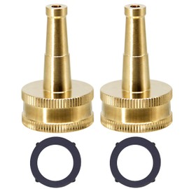 Twinkle Star TWIS3001 Conector de manguera de jardín de latón resistente, 2 Brass Jet Sweeper Nozzles